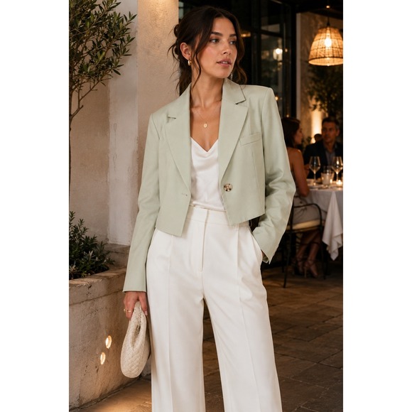 Avec Les Filles Jackets & Blazers - Anthropologie Avec Les Filles Jacket Medium Sage Green Cropped Stretch Blazer